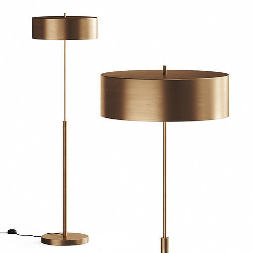 Crate and Barrel Zain Brushed Brass Metal Adjustable Floor Lamp 3D model