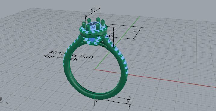 Marquise Halo Ring 4017 3D print model_5