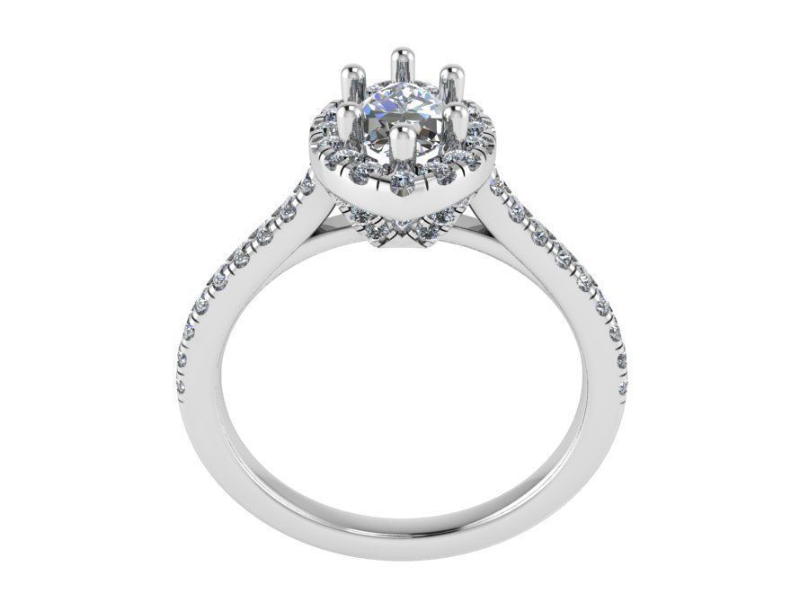 Marquise Halo Ring 4017 3D print model_2