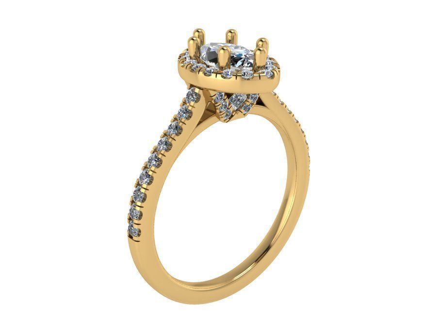 Marquise Halo Ring 4017 3D print model_1