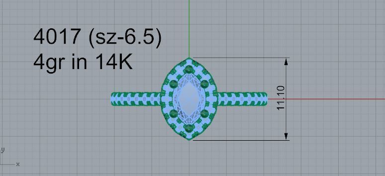 Marquise Halo Ring 4017 3D print model_4