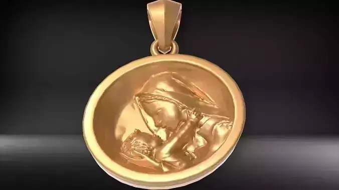 Virgin Mary and Baby Jesus Christ Necklace Pendant Jewelry 