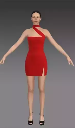 Dress red matte color 