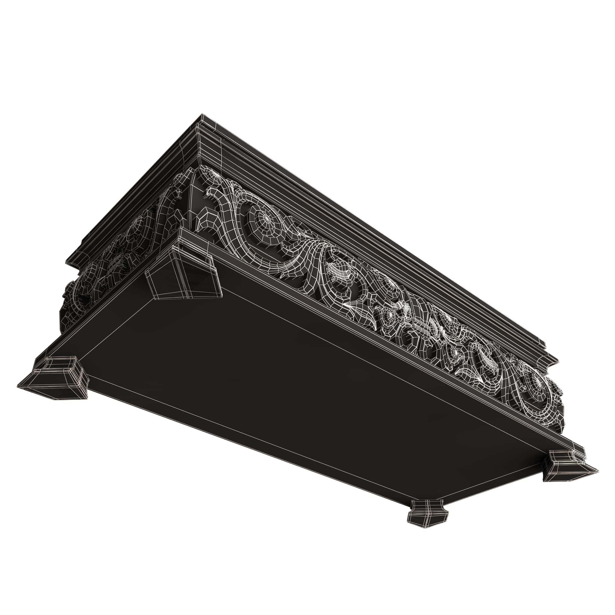 Casket Carved 07 White Low-poly 3D model_9
