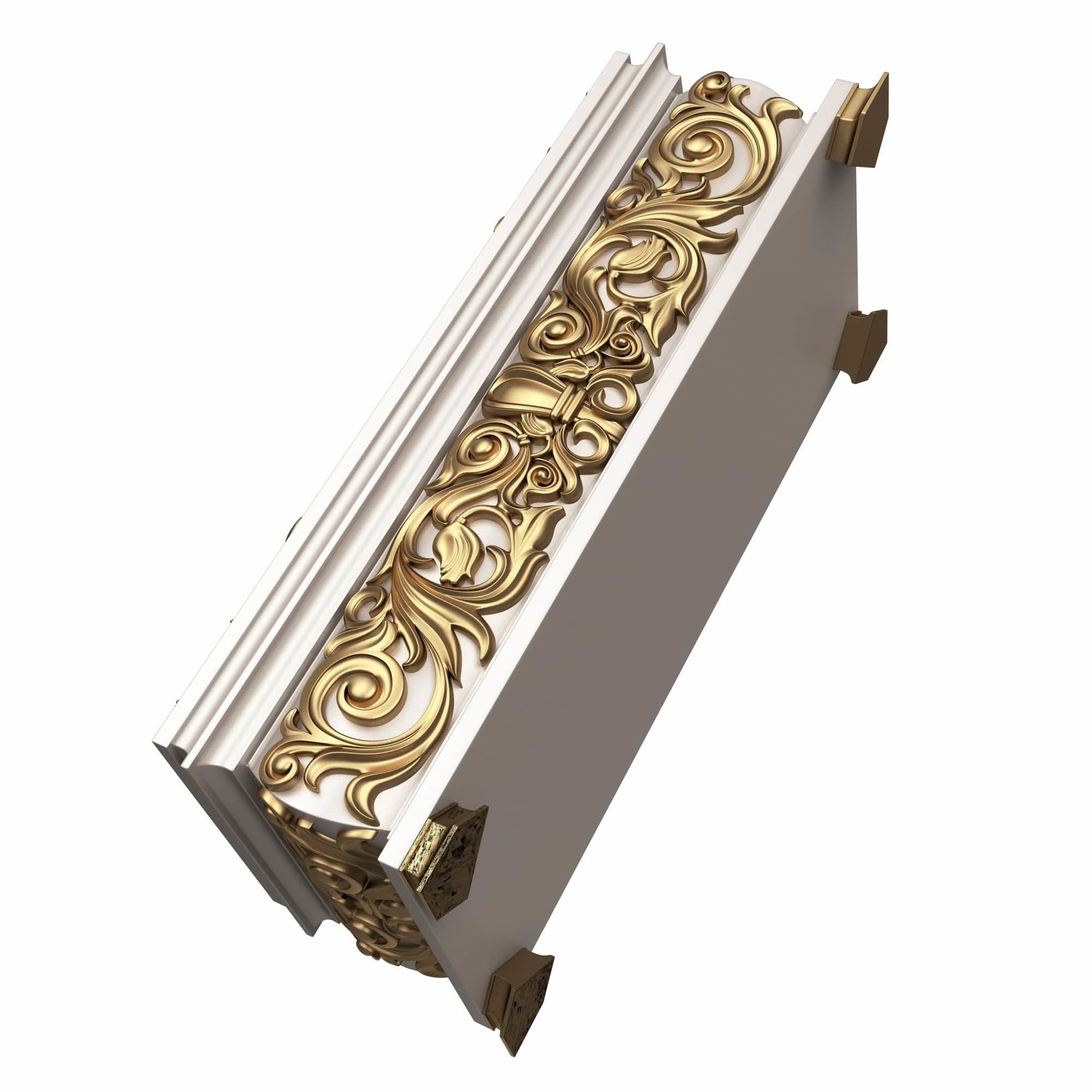 Casket Carved 07 White Low-poly 3D model_4