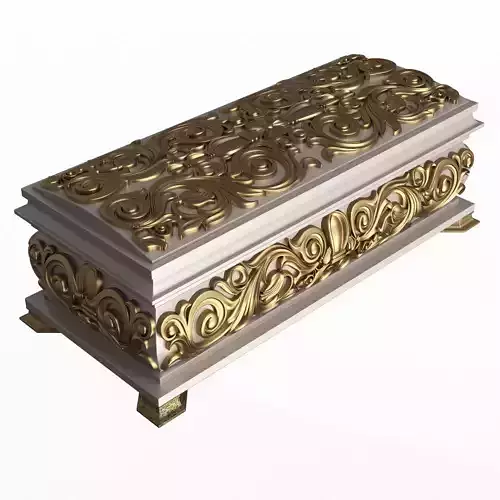 Casket Carved 07 White