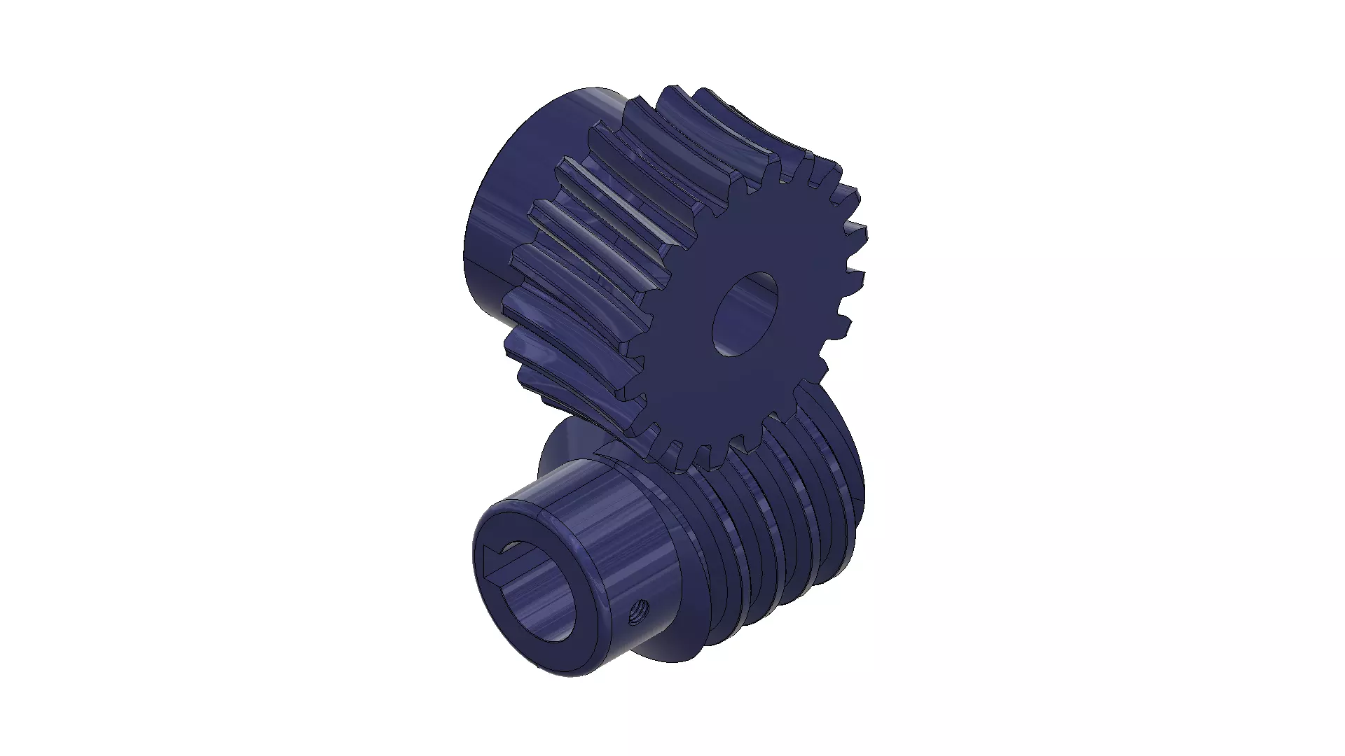 worm-helical gear arrangement 3D print model_0