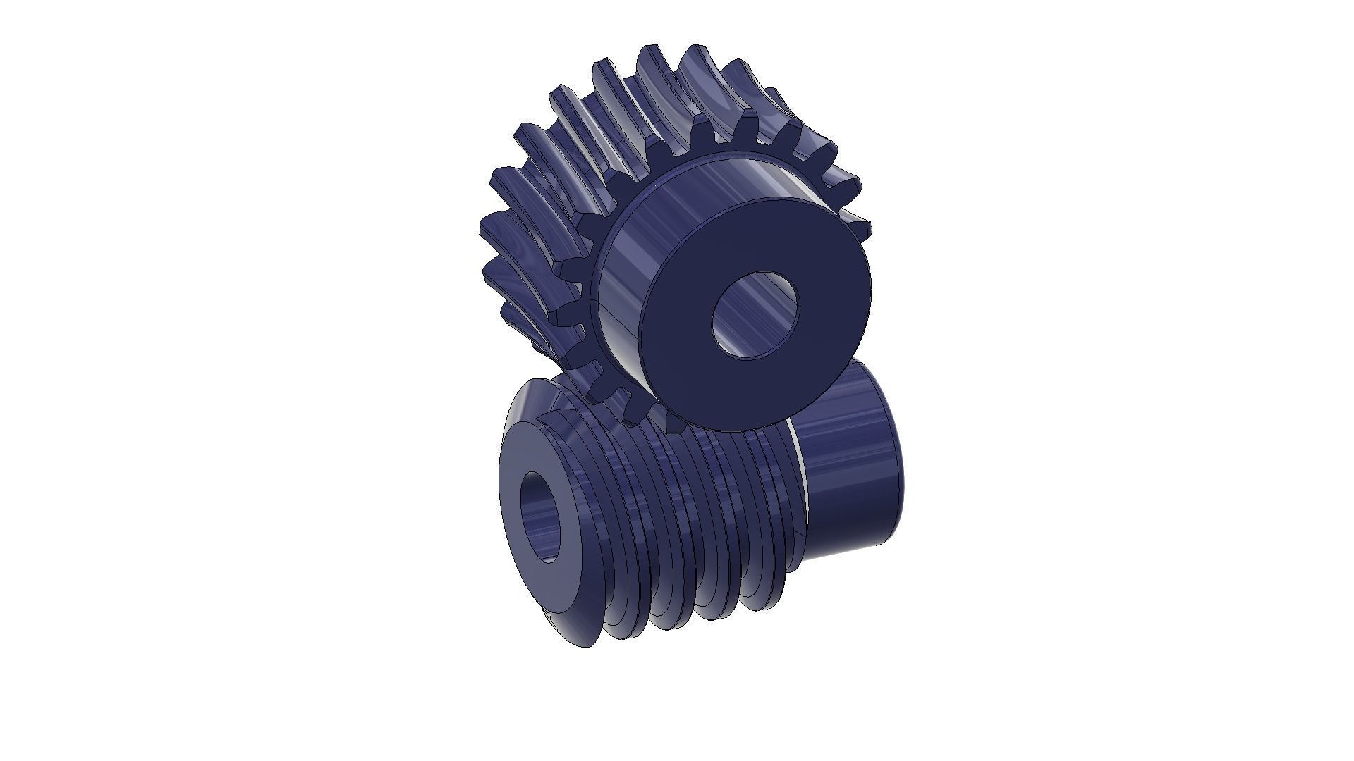 worm-helical gear arrangement 3D print model_1