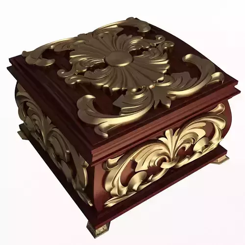 Casket Carved 08 Red