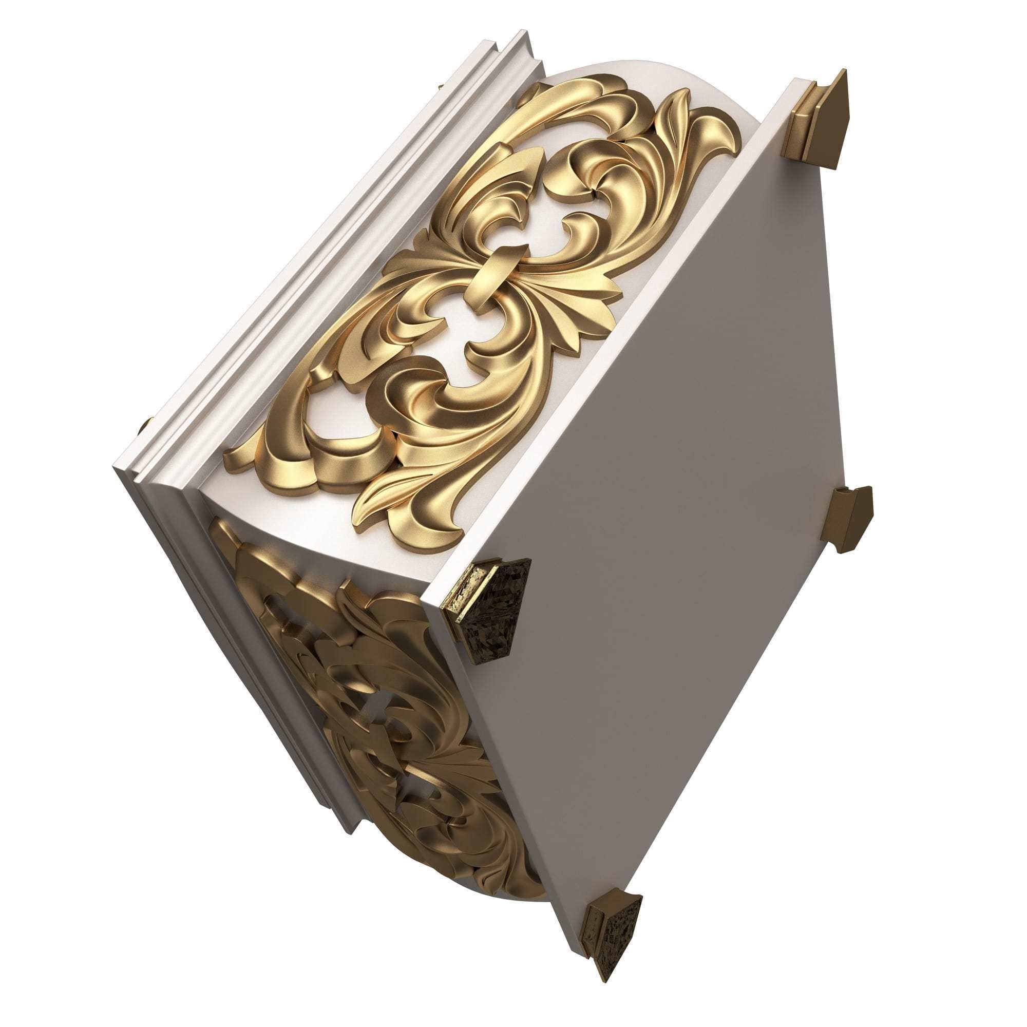 Casket Carved 08 White Low-poly 3D model_4