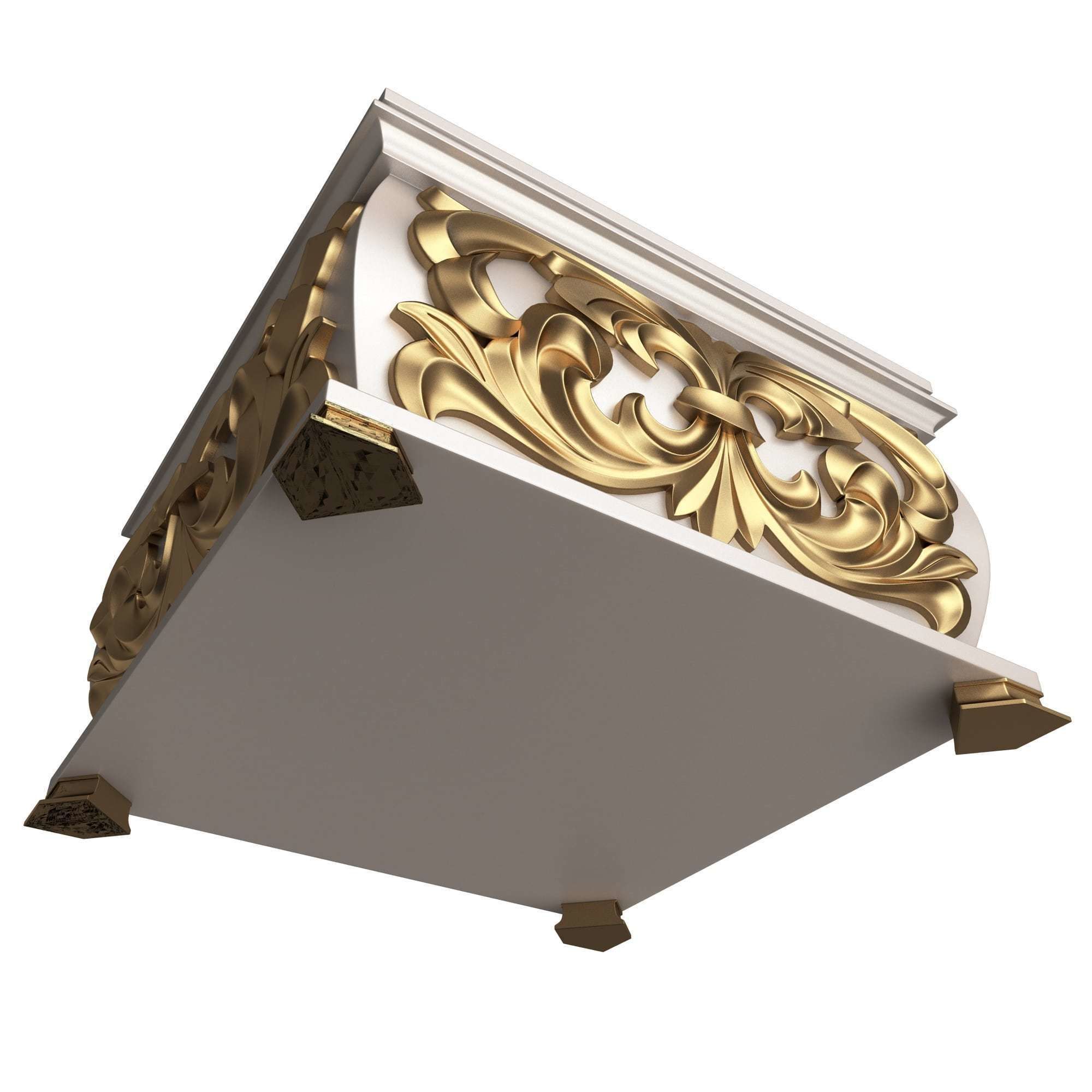 Casket Carved 08 White Low-poly 3D model_2