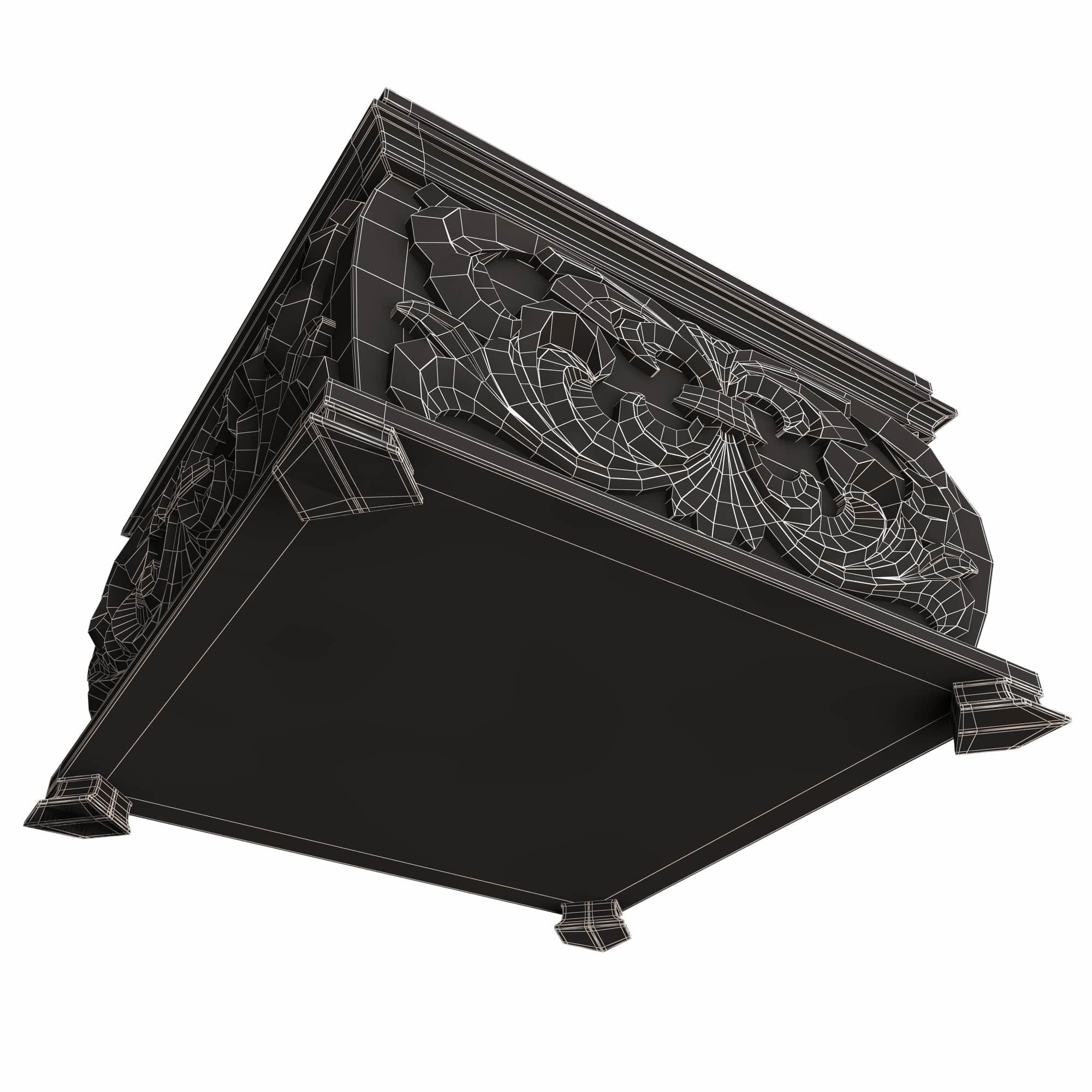 Casket Carved 08 White Low-poly 3D model_6