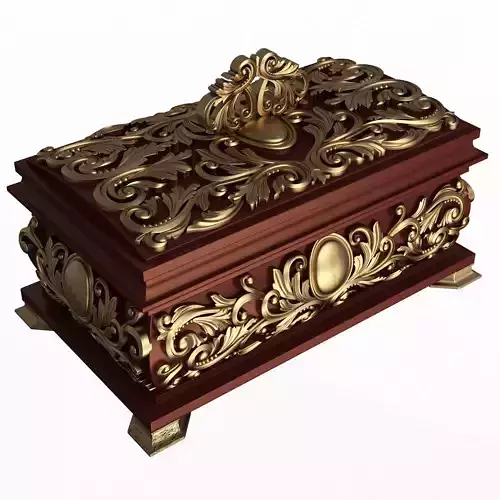 Casket Carved 09 Red