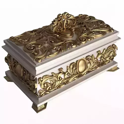 Casket Carved 09 White