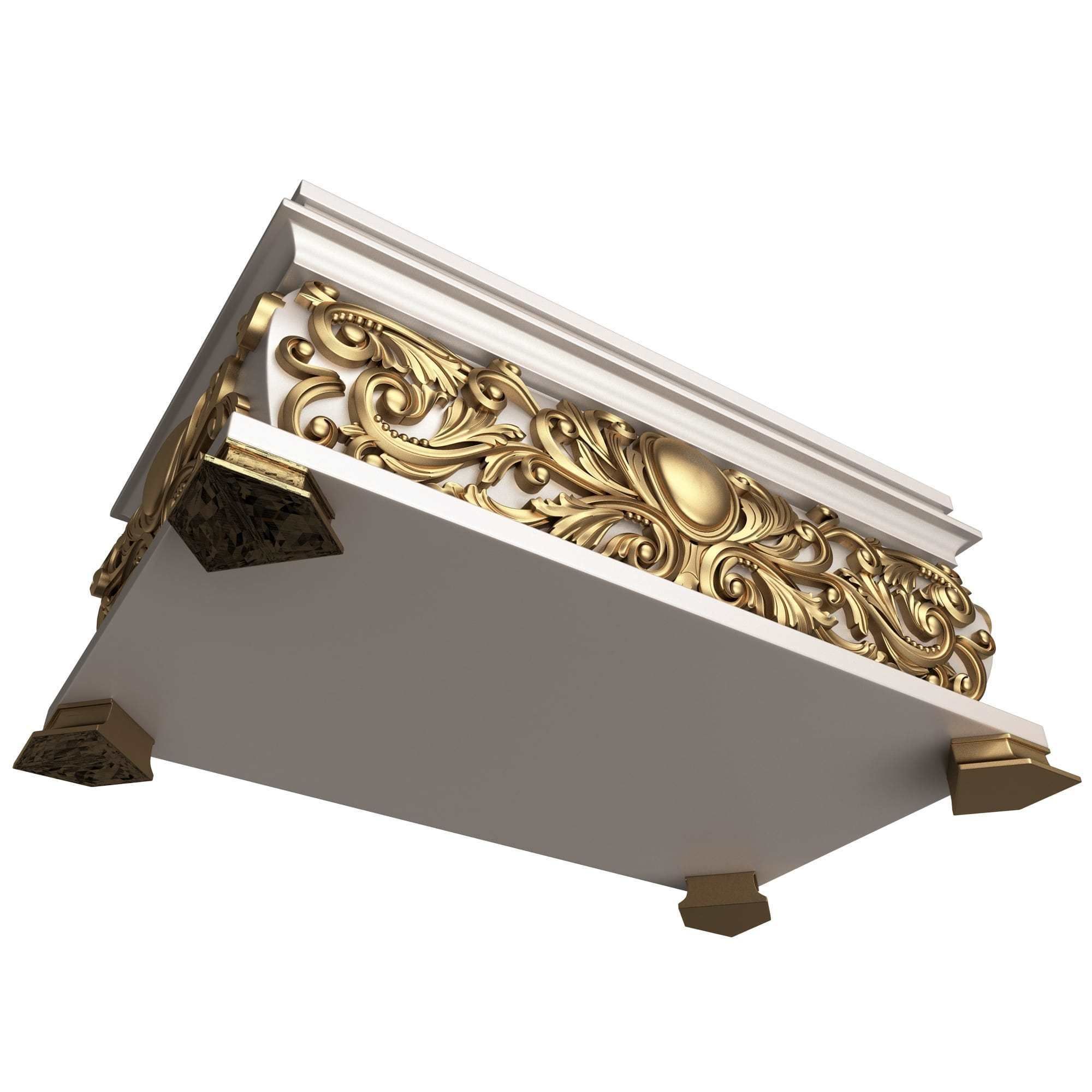 Casket Carved 09 White Low-poly 3D model_2