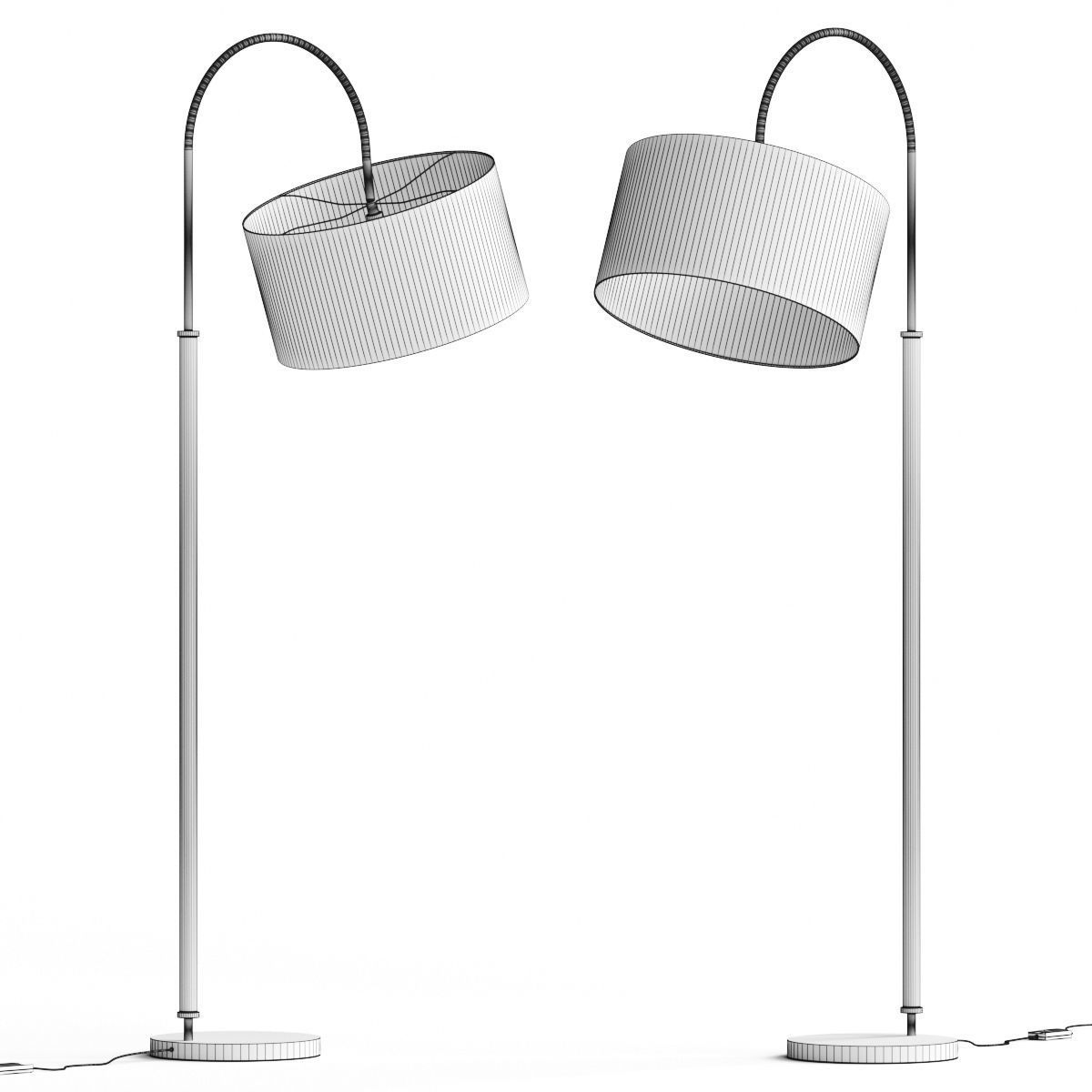 Crate and Barrel Petite Adjustable Arc Floor Lamp 3D model_1