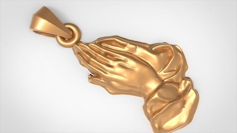  Praying Hands Charm Pendant Necklace Jewelry  3D print model_18