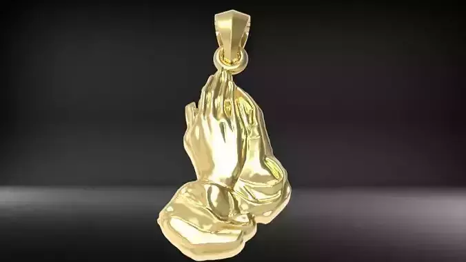  Praying Hands Charm Pendant Necklace Jewelry  3D print model