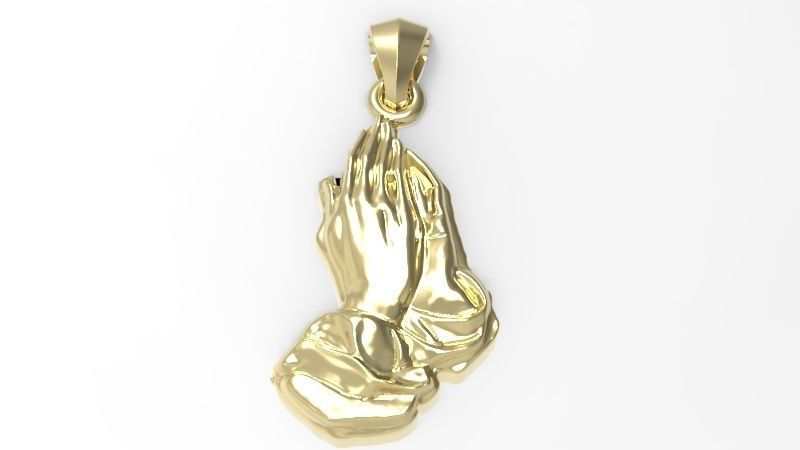  Praying Hands Charm Pendant Necklace Jewelry  3D print model_5