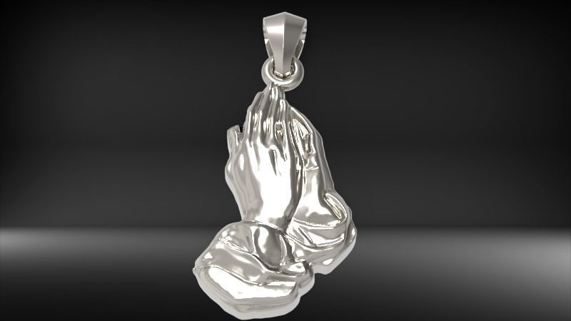  Praying Hands Charm Pendant Necklace Jewelry  3D print model_11