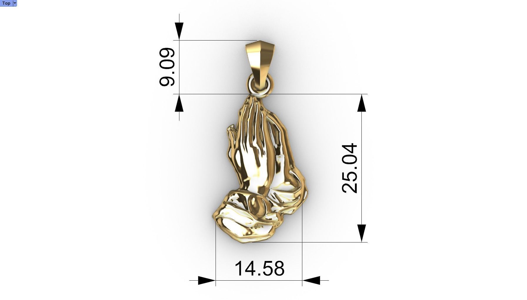  Praying Hands Charm Pendant Necklace Jewelry  3D print model_13
