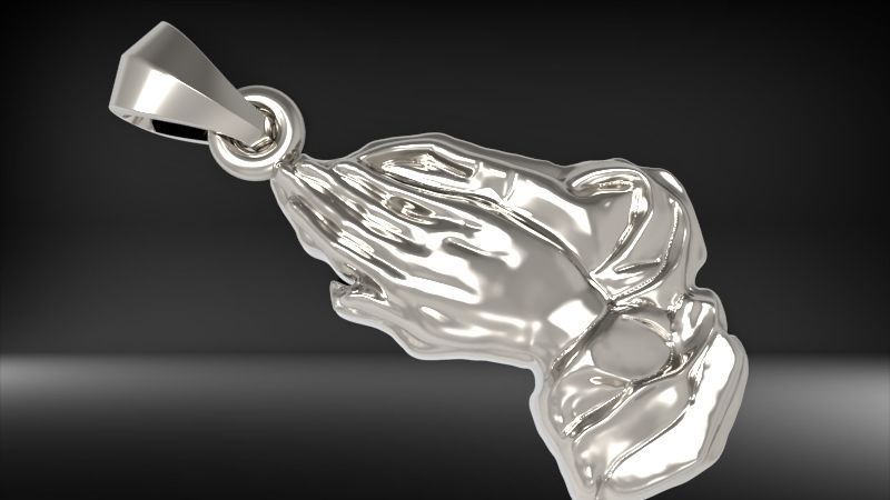  Praying Hands Charm Pendant Necklace Jewelry  3D print model_16