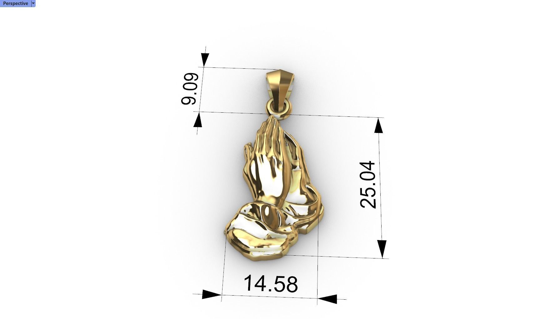  Praying Hands Charm Pendant Necklace Jewelry  3D print model_12