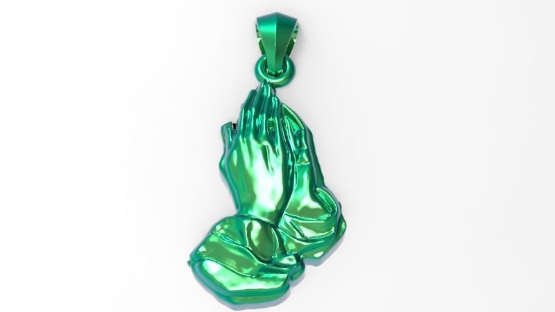  Praying Hands Charm Pendant Necklace Jewelry  3D print model_3