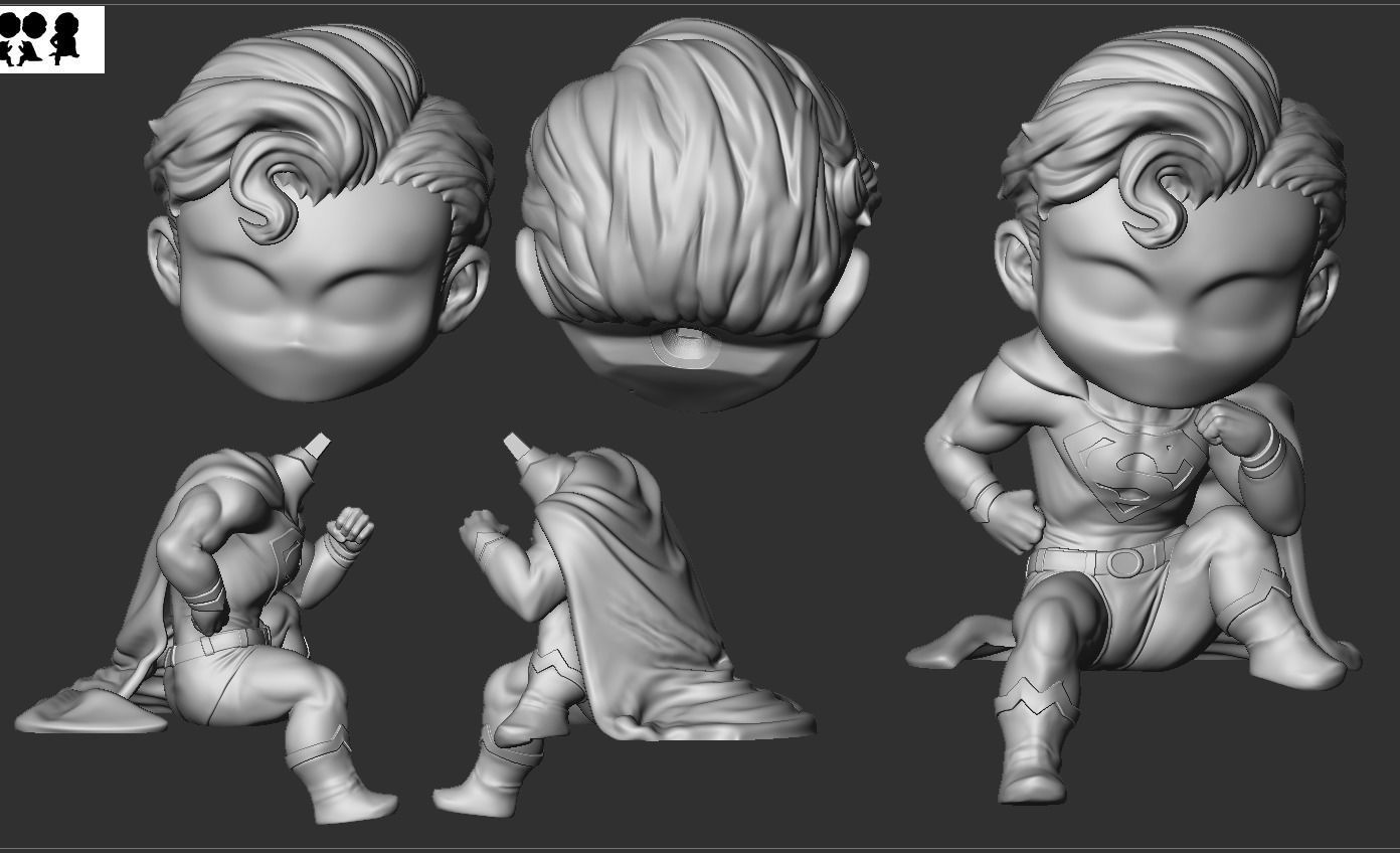 Chibi Superman 3D print model_12