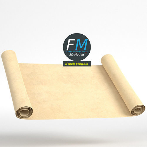 Paper scroll 3D model