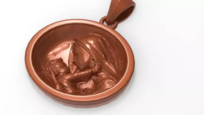 Mother and Baby Child Pendant Necklace Jewelry Gift 3D print model
