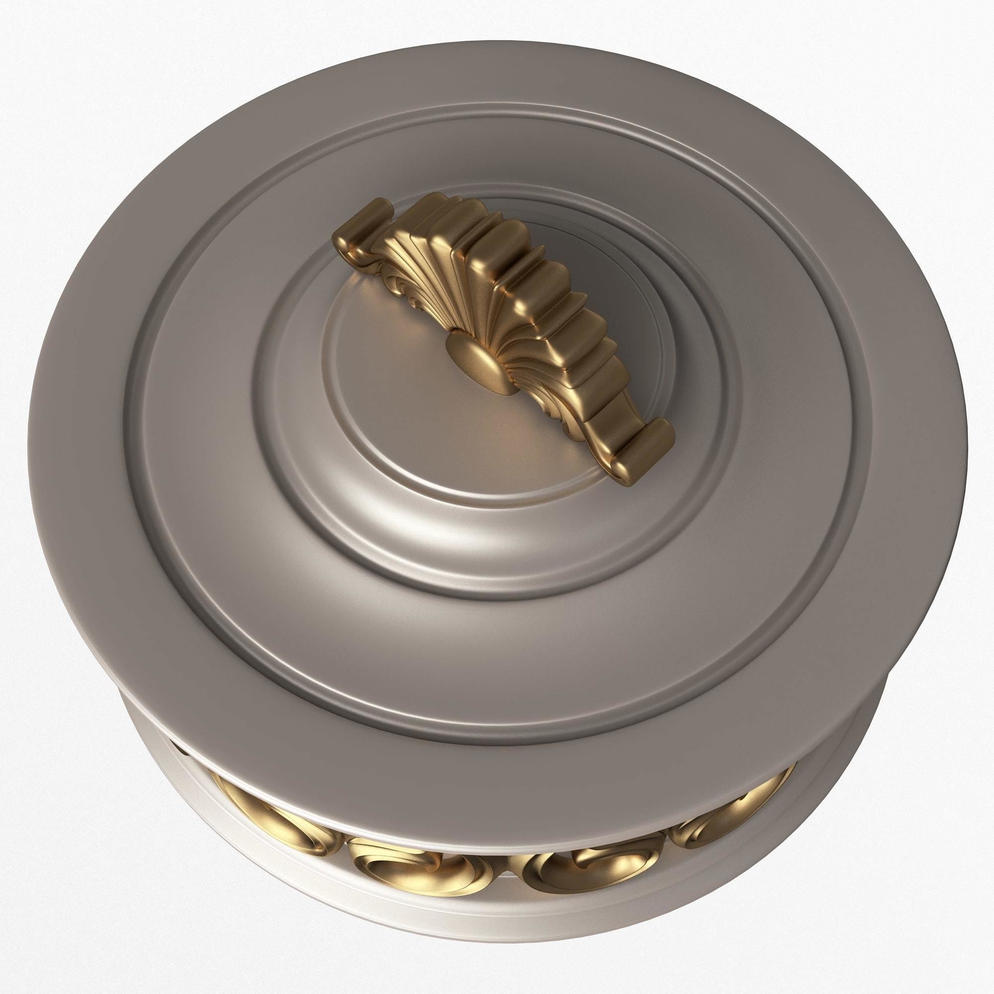 Casket Carved 010 White Low-poly 3D model_3