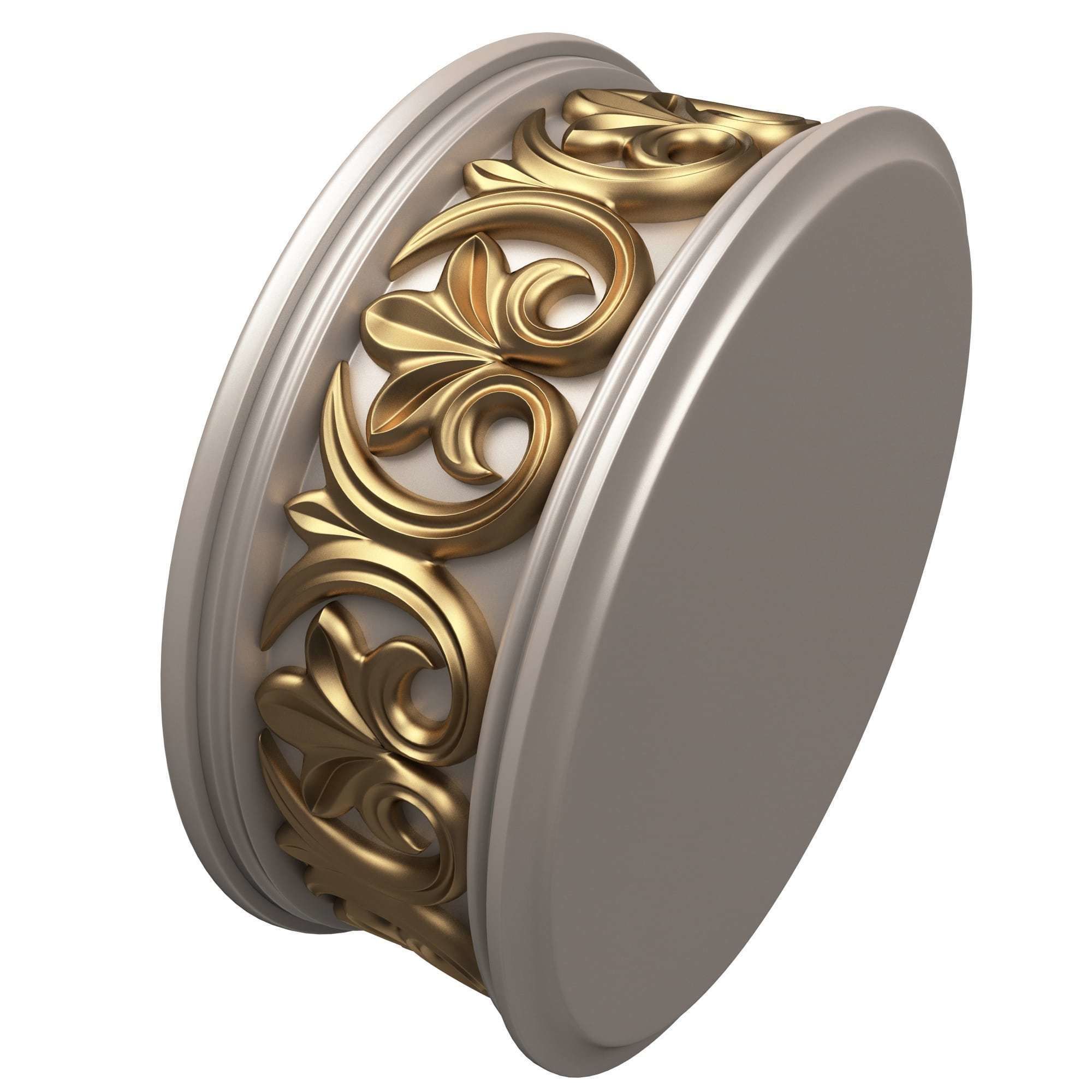 Casket Carved 010 White Low-poly 3D model_4