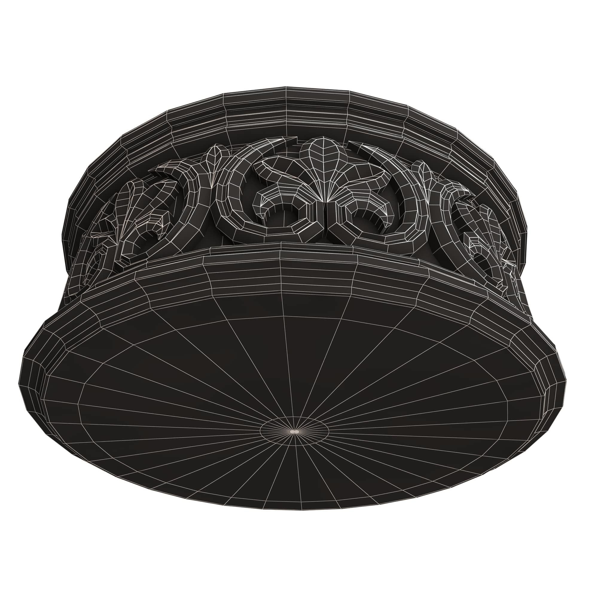 Casket Carved 010 White Low-poly 3D model_9