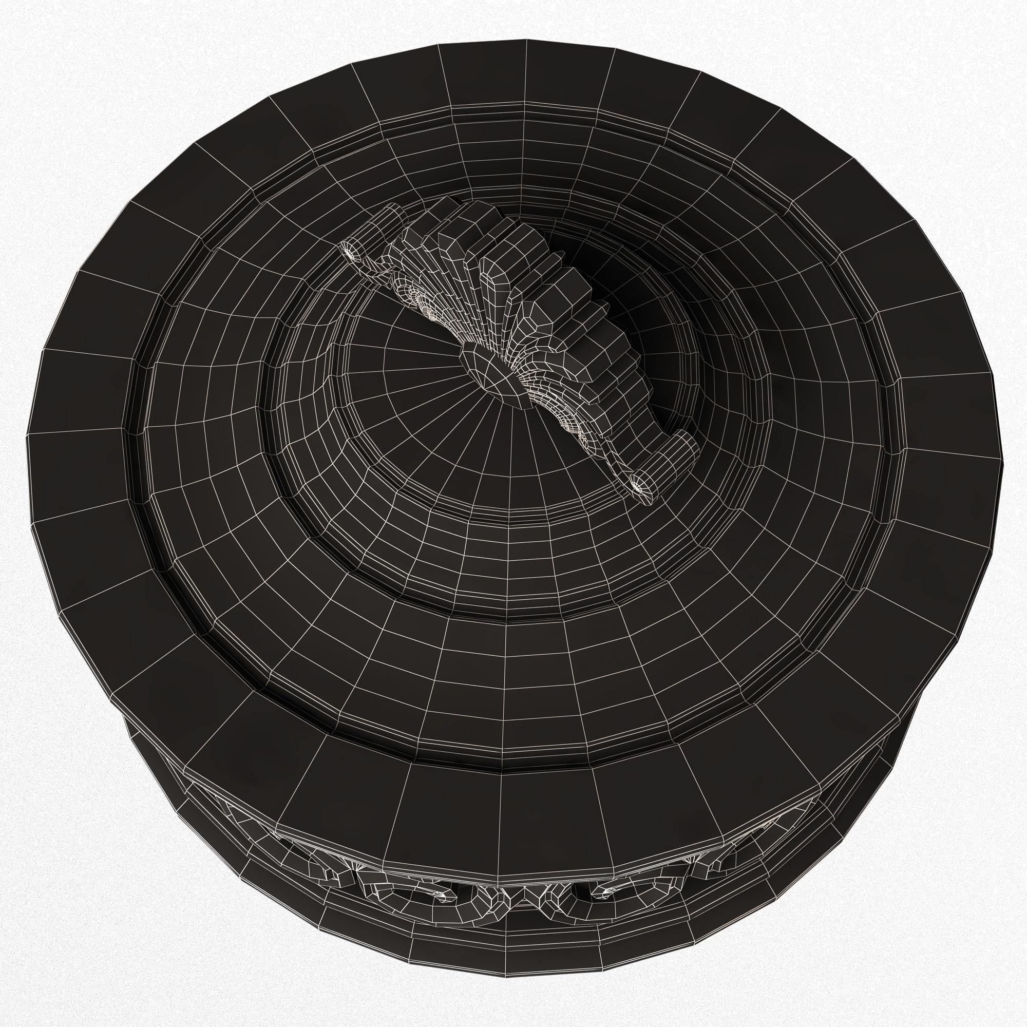 Casket Carved 010 White Low-poly 3D model_10