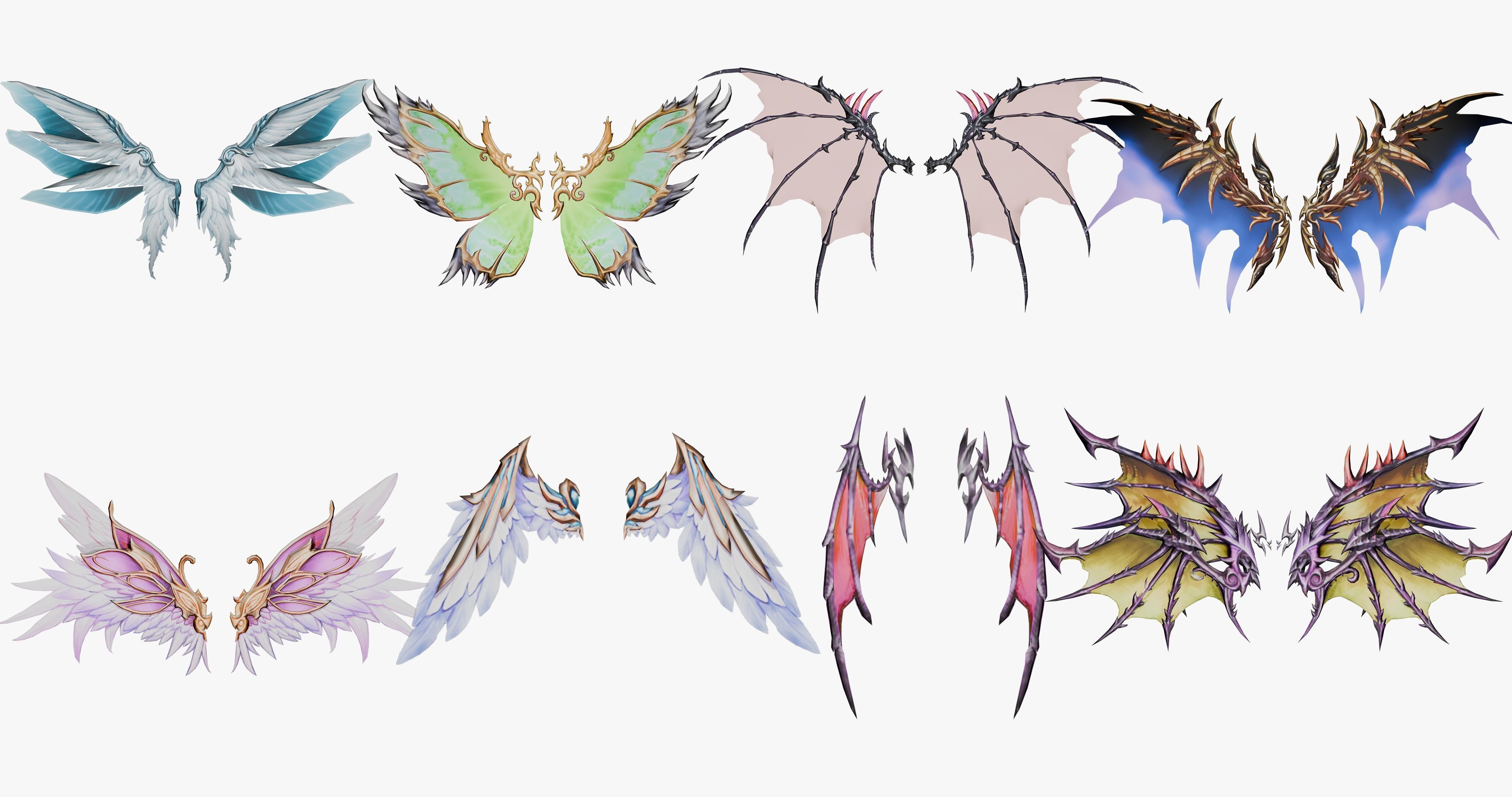 20 RIGGED WING MODEL - LOW POLY Low-poly 3D model_2