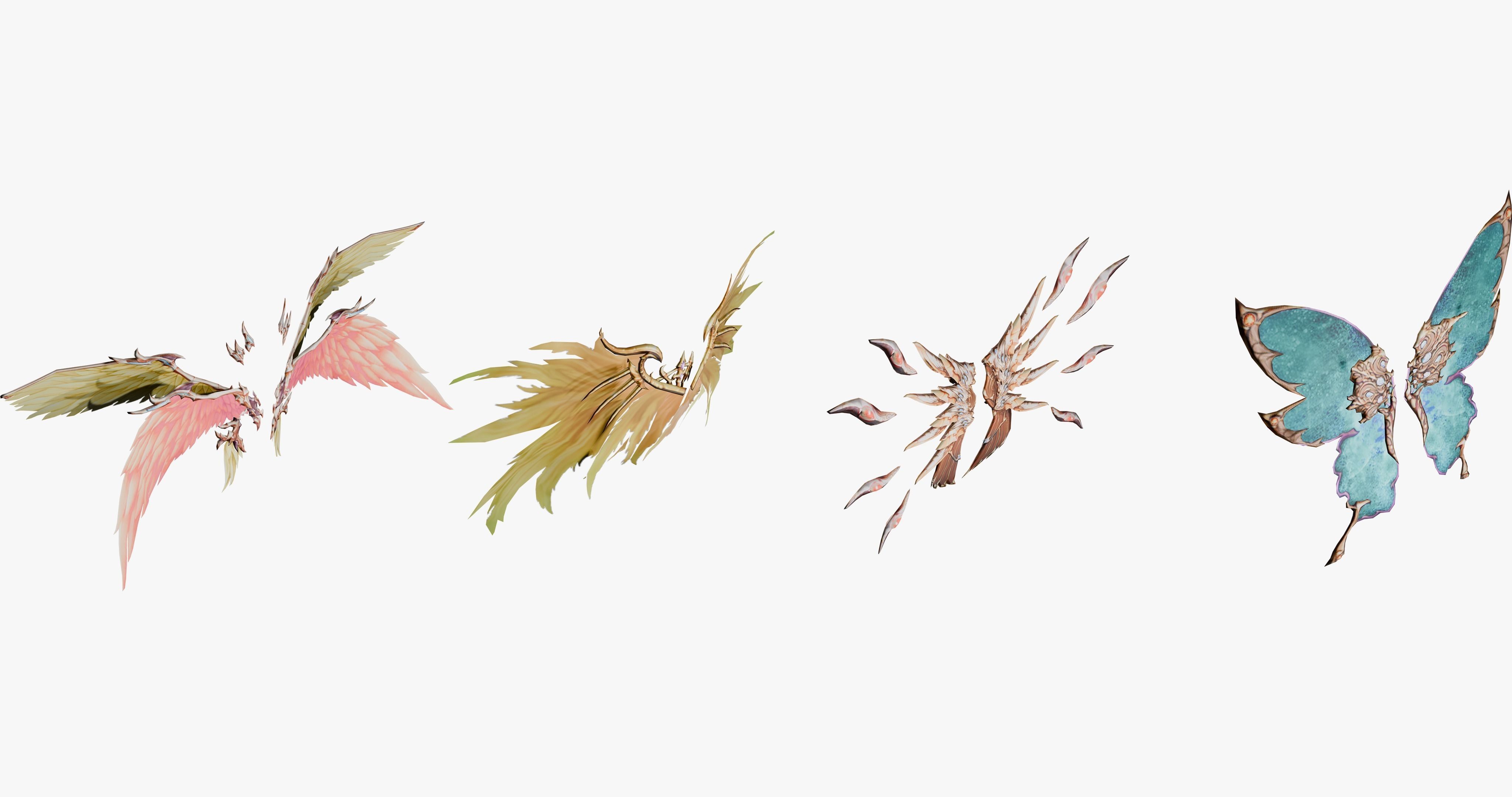 20 RIGGED WING MODEL - LOW POLY Low-poly 3D model_6