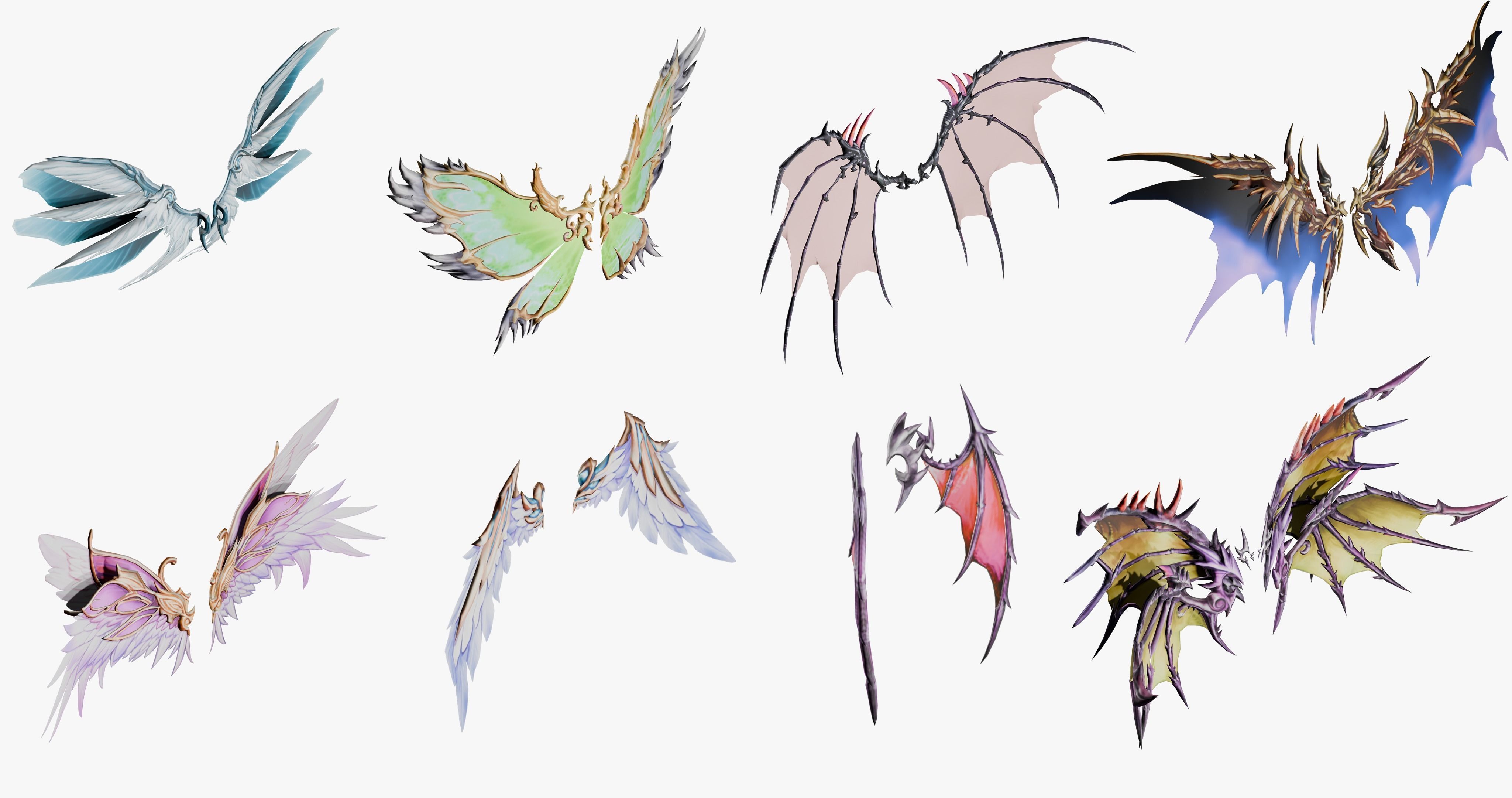 20 RIGGED WING MODEL - LOW POLY Low-poly 3D model_1