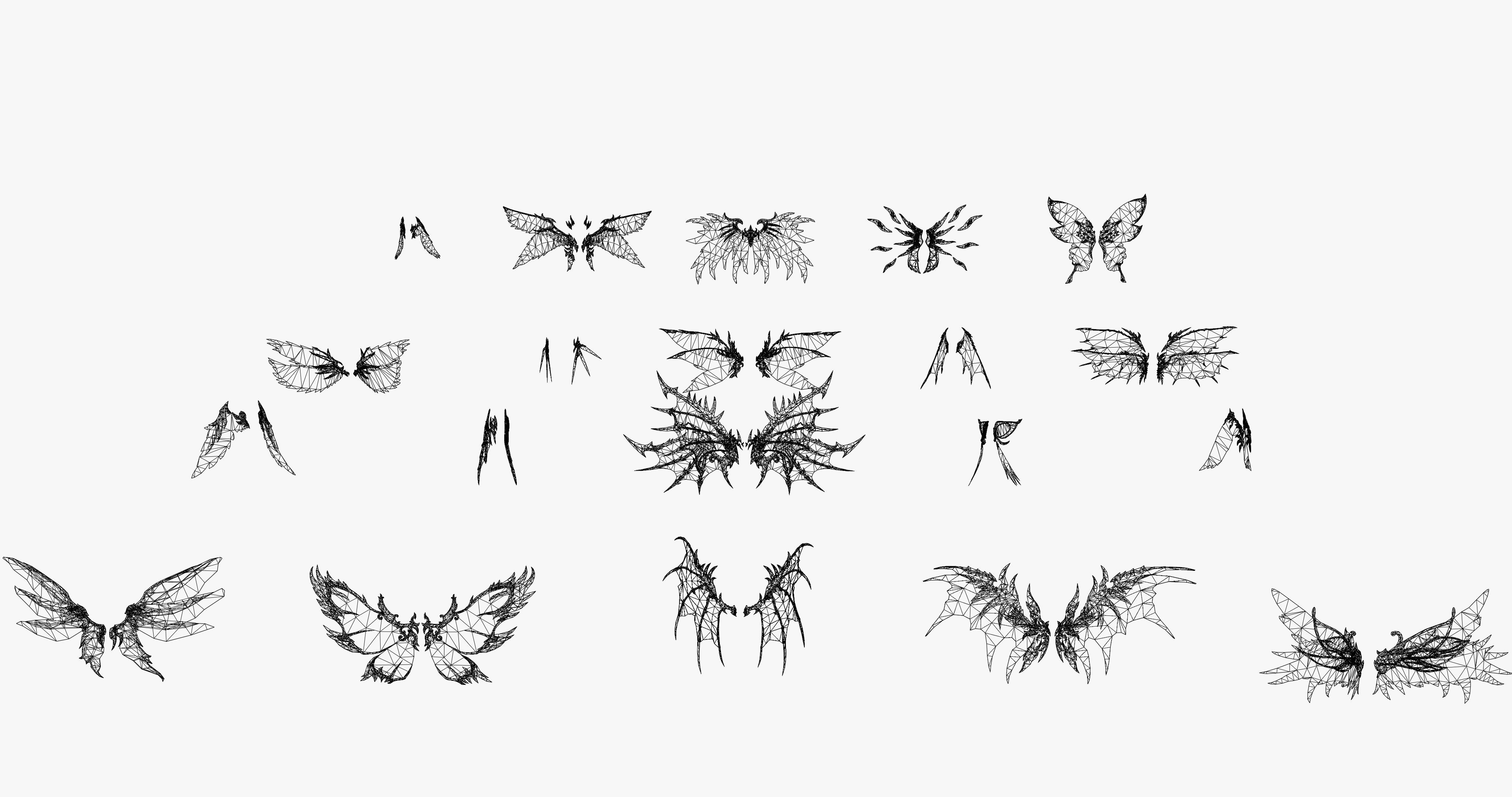 20 RIGGED WING MODEL - LOW POLY Low-poly 3D model_10