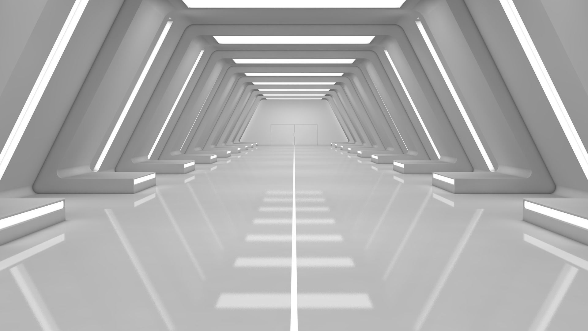 Sci Fi Warehouse Low-poly 3D model_11