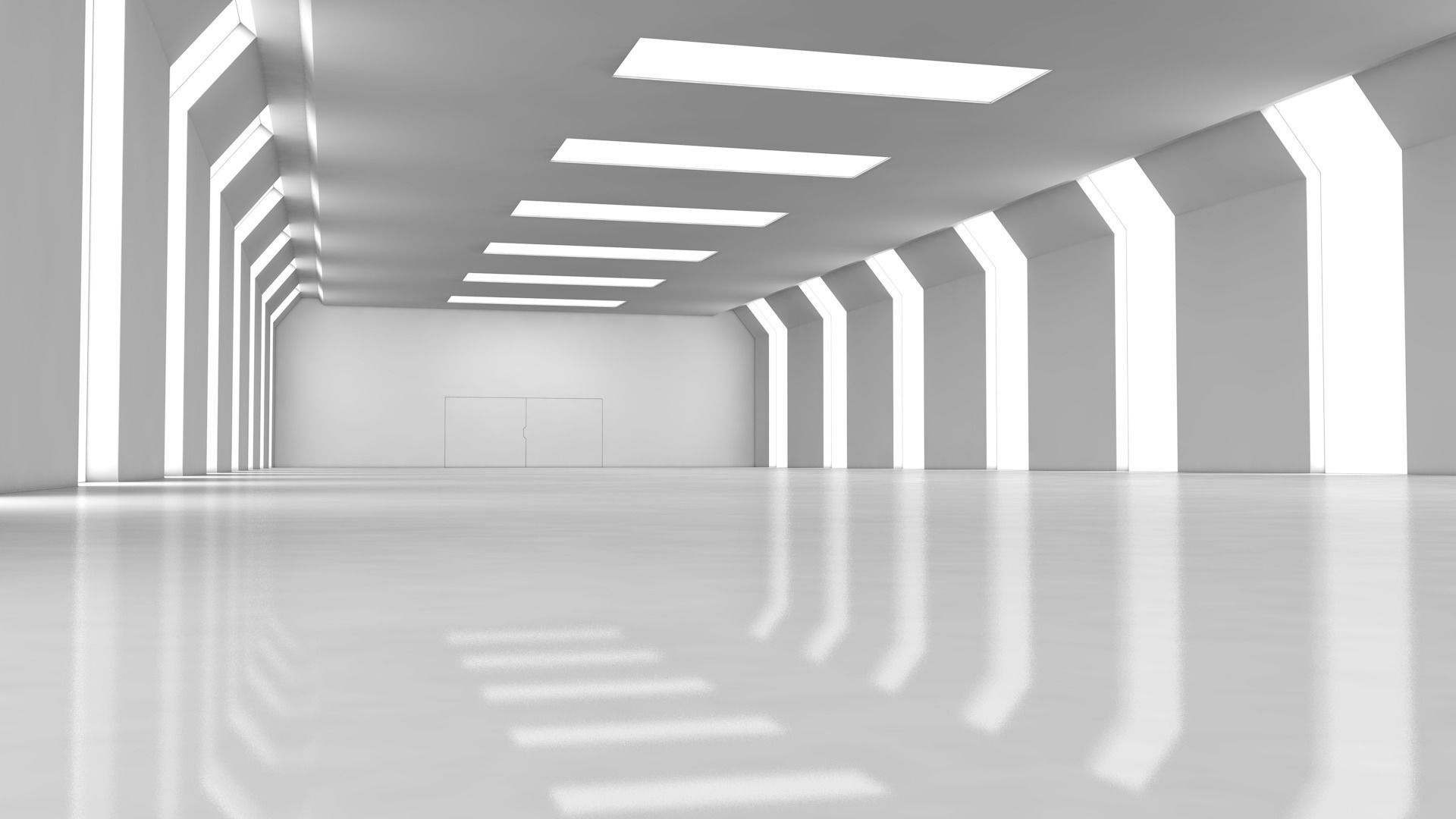 Sci Fi Warehouse Low-poly 3D model_4