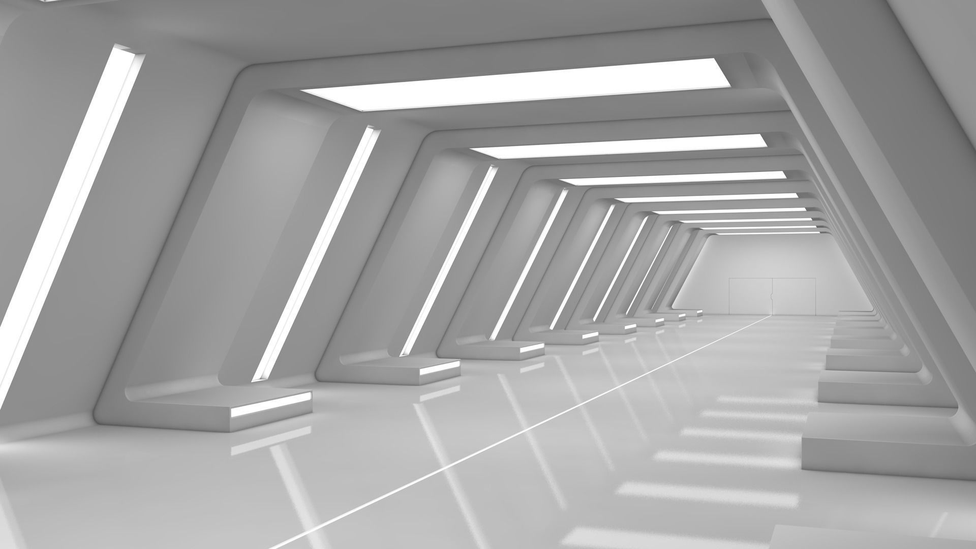 Sci Fi Warehouse Low-poly 3D model_7