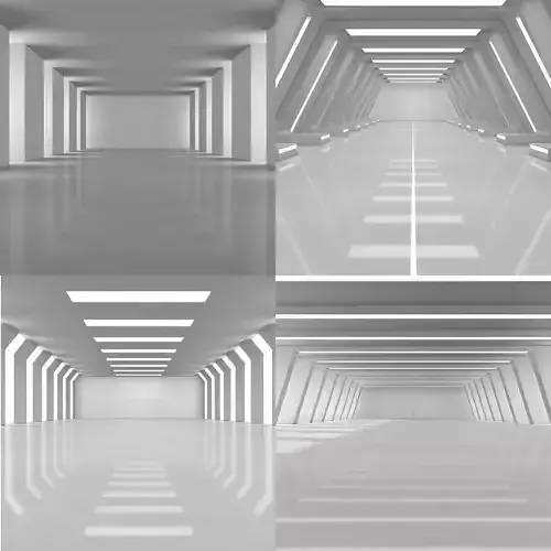 Sci Fi Warehouse Low-poly 3D model