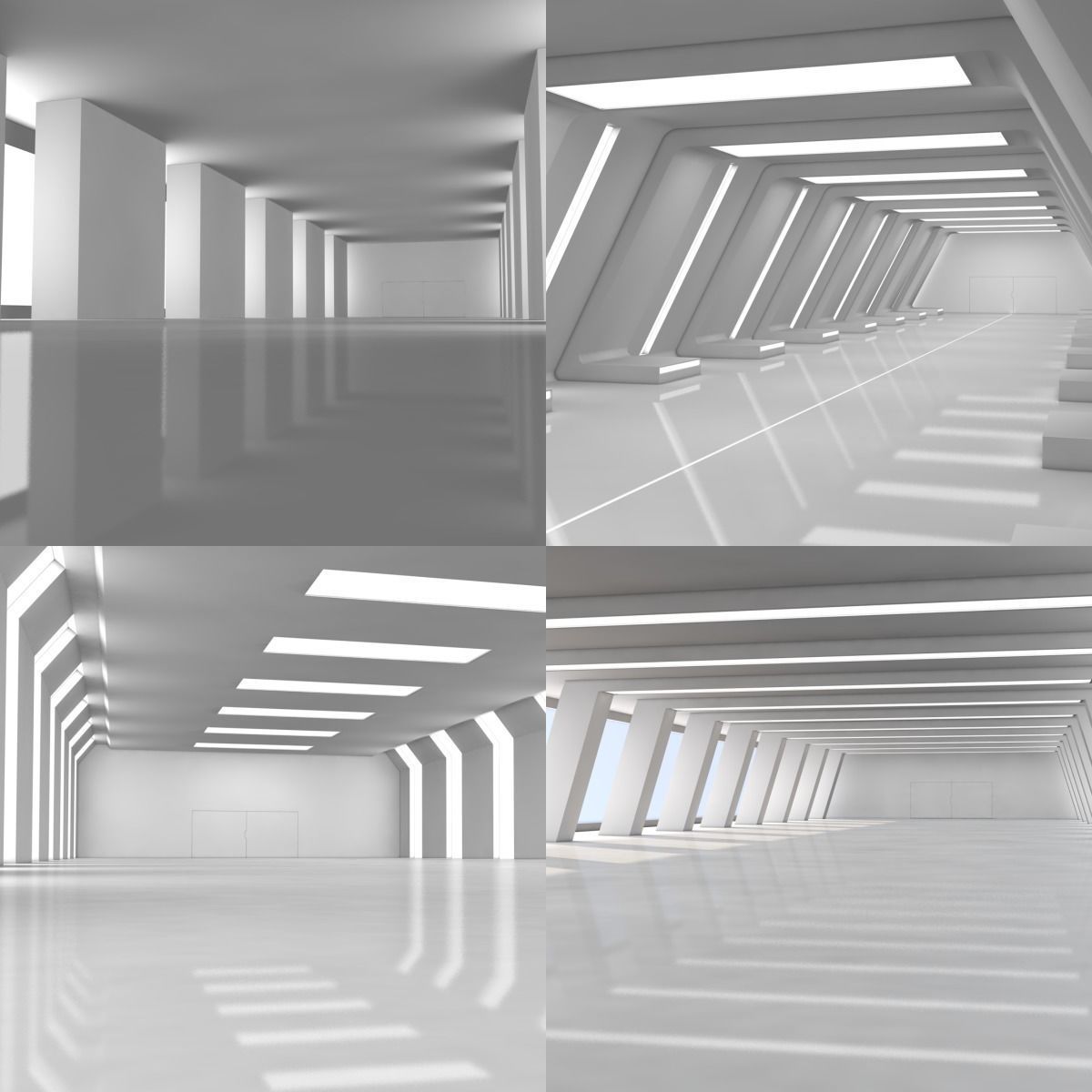 Sci Fi Warehouse Low-poly 3D model_1