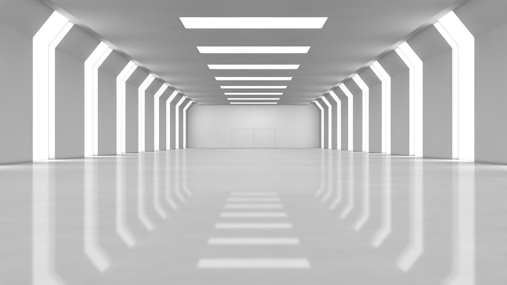 Sci Fi Warehouse Low-poly 3D model_8