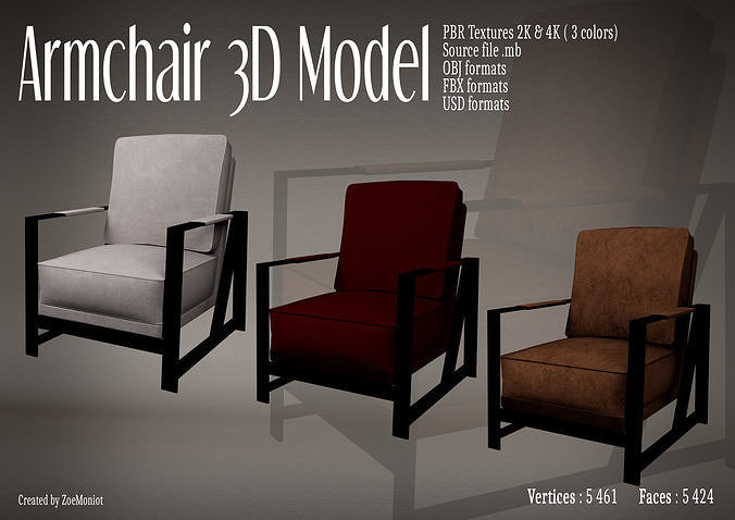 Armchair 05 3D model