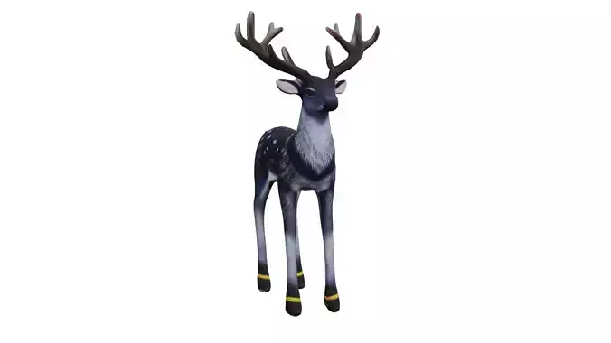 Grey deer  Deer low poly