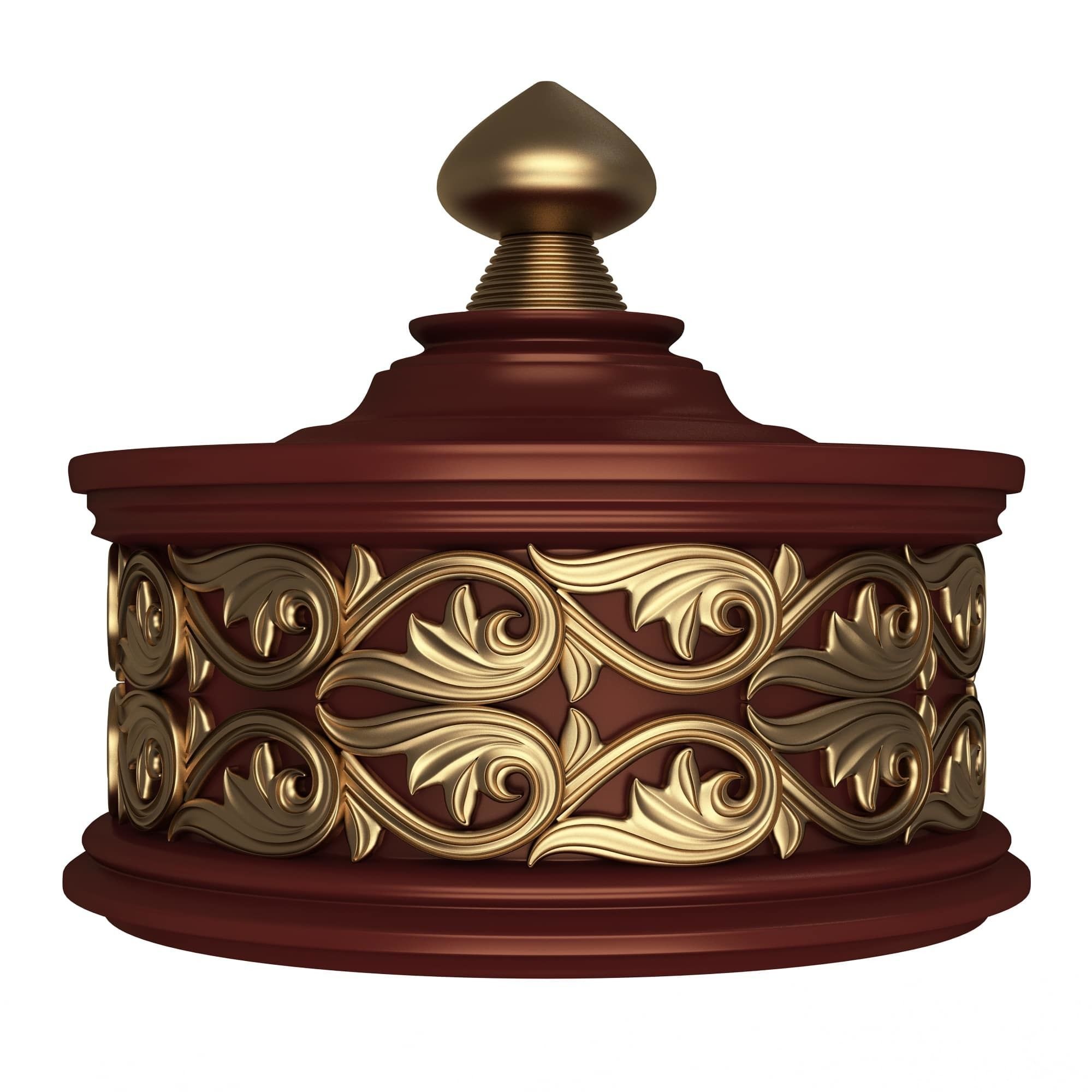 Casket Carved 011 Red Low-poly 3D model_5