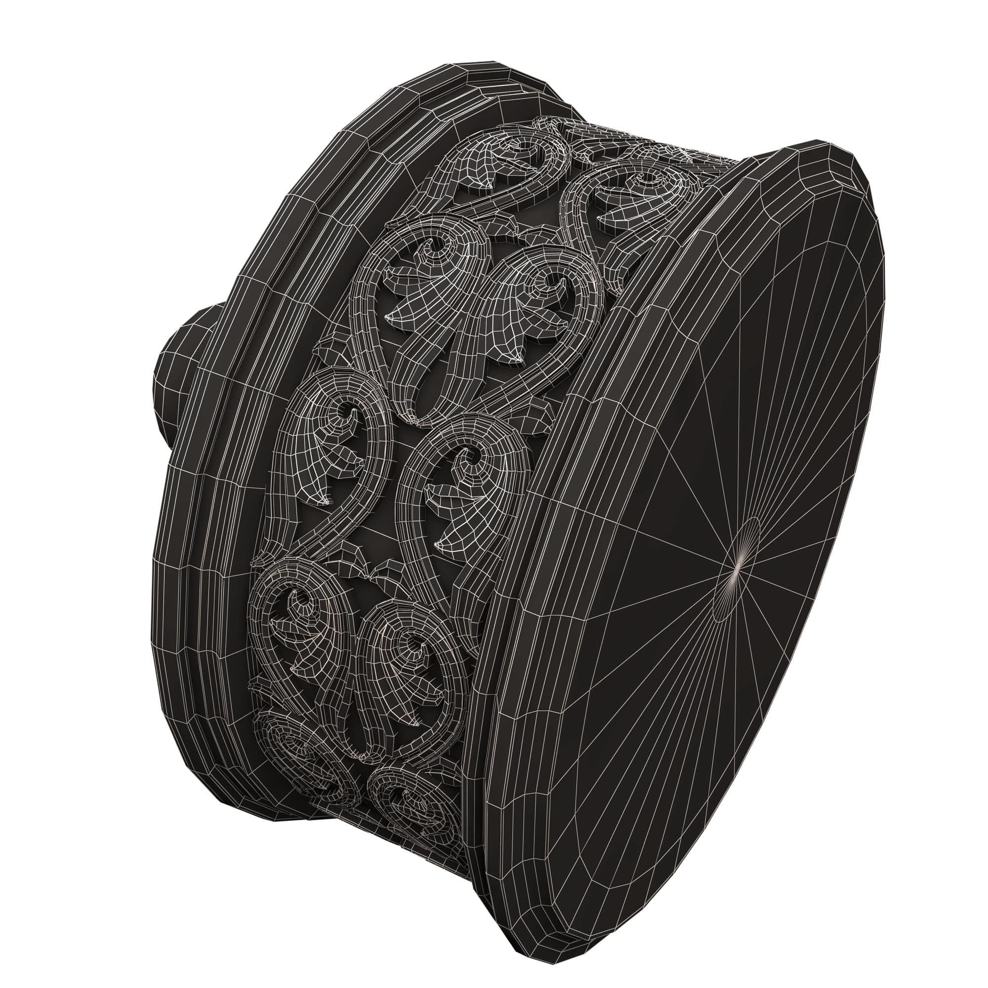 Casket Carved 011 Red Low-poly 3D model_11