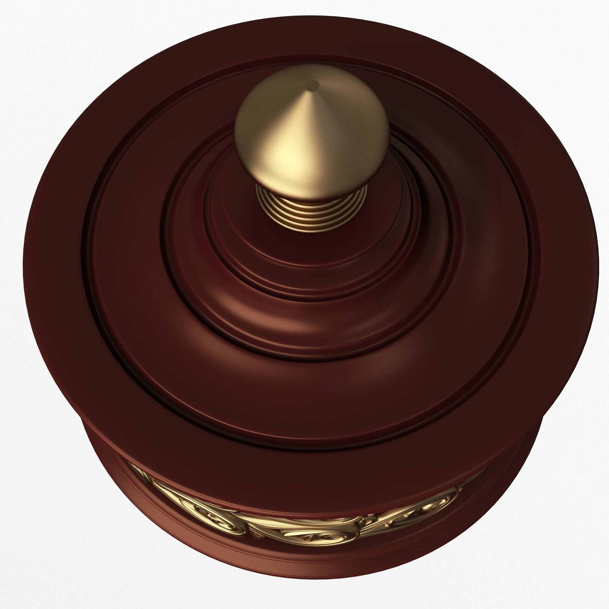 Casket Carved 011 Red Low-poly 3D model_3